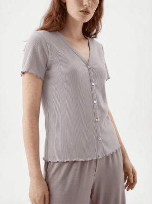 Կանացի Կոճակով Շապիկ Տաբատով