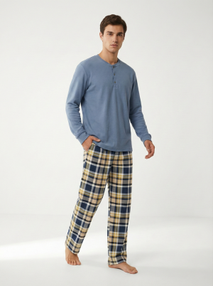 Տղամարդու Հավաքածու Շապիկ Վանդակավոր Տաբատով