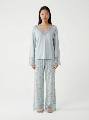 Կանացի Հավաքածու Շապիկ Տաբատով